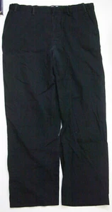 Pantalones de vestir John Blair negros frente plano 38 cintura 32 entrepierna mezcla de algodón P176 - Imagen 1 de 5