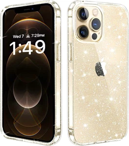 Custodia Entronix compatibile con iPhone 12 Pro Max - [Posteriore Rigido] Trasparente Glitterato - Foto 1 di 6