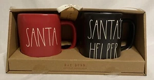 Rae Dunn Artisan Collection Holiday Coffee Mugs Santa;Red & Santa's Helper;Black - Picture 1 of 9
