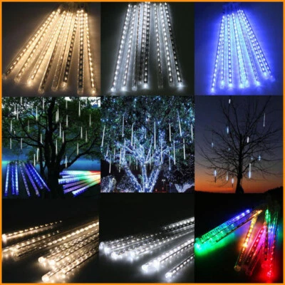 30CM 144 LED Meteor Light Snow Rain Shower String Light 8 Tube Holiday Decor RLM - Image 1 of 4