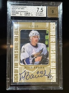 1998-99 UD SP Authentic PETER BONDRA Sign Of The Times GOLD #1/12 #PBO BGS Rare