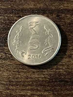 2016 India 5 Rupees Actual Coin TK8192* - Image 1 of 3