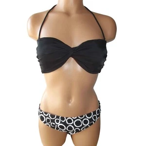 VICTORIA'S SECRET BLACK WHITE 2 PIECES SWIMSUIT XSMALL NEW - Picture 1 of 7