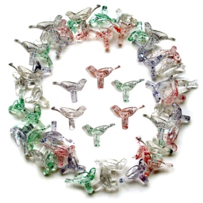 40 GLITTER DOVE LIGHT PEG BULBS (4 Colors) VINTAGE Ceramic Christmas Tree ~RARE~