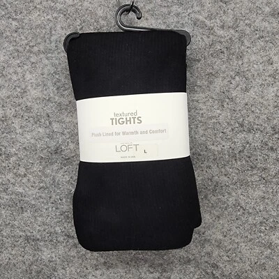 Medias Ann Taylor para mujer grandes forradas de felpa negras texturizadas Foto 1 de 4