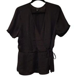 Lucky Brand Short Sleeve Wrap Blouse Black Womens XL NWOT - Bild 1 von 5
