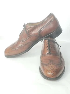 Zapatos de vestir Footjoy Oxford vintage de cuero marrón con punta de ala para hombre talla 8,5 D - Imagen 1 de 7