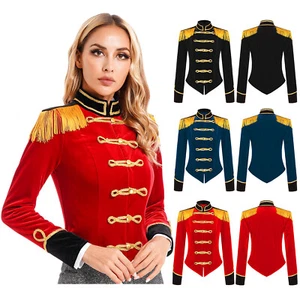 Womens Circus Ringmaster Jacket Coat Trainer Halloween Fancy Dress Up AU - Picture 1 of 33