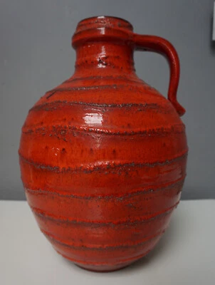Keramik Vase Henkelvase Fat Lava rot wohl Scheurich Carstens groß 47 cm (F24-078 - Bild 1 von 4