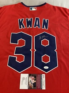 CLEVELAND GUARDIANS- STEVEN KWAN AUTOGRAPH #38 RED NIKE JERSEY JSA AS72943 - Picture 1 of 6