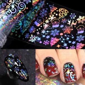 Nail Art Stickers | Holographic Foil Transfers | Santa | Snowflakes | Foils - Picture 1 of 5
