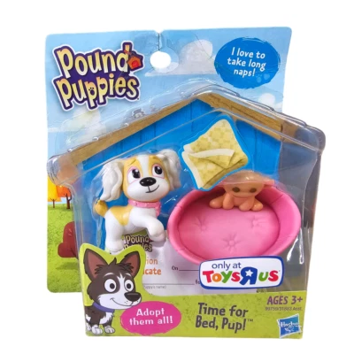 Hasbro Pound Puppies Time For Bed Pup Cocker Spaniel White Tan Figure New 2012 - Image 1 of 4