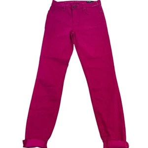 Kut From The Kloth Pants High Rise Ankle Skinny Light Weight Raw Hem Fuchsia 2 - Picture 1 of 15