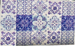 Küche Herd Spritzschutz Aufkleber/Wandtattoo, 30" x 18", BLAUE MOSAIKQUADRATE, GR - Bild 1 von 10