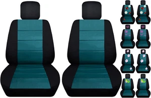 Funda de asiento de coche delantera negra/azulada para VW Beetle con margarita y chinche, hibisco, mariposa - Imagen 1 de 7