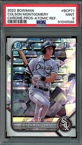 2022 Bowman Chrome #BCP71 Colson Montgomery Atomic Refractor Rookie PSA 9 - Picture 1 of 2