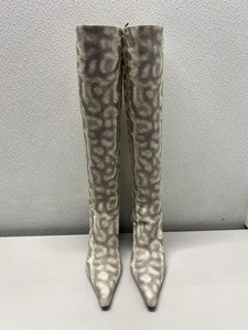 Alexander Wang Women's US7 Vivica 85mm Knee High Boot Natural Leather - Picture 1 of 10