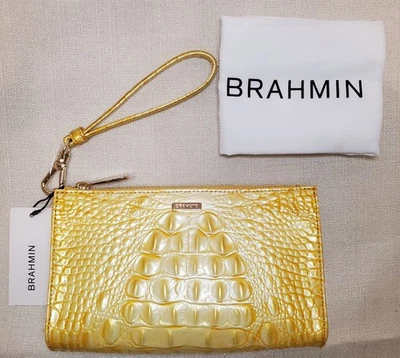 NWT Brahmin Daisy Lemon Drop Yellow Wristlet Clutch - Image 1 of 4