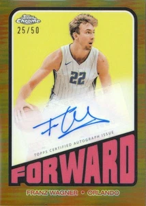 2023-24 Topps Chrome Basketball '72 Topps Gold #TAFW Franz Wagner AUTO 25/50 - Picture 1 of 2
