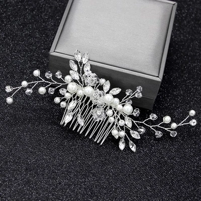  3 Pcs/1 Forcine Per Capelli Sposa Accessori Matrimonio Di Strass - Immagine 1 di 4