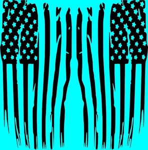 Juego de calcomanías bandera americana vinilo vertical pegatina envejecida desgastada izquierda derecha - Imagen 1 de 2