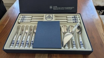 ABS Tafelbestecke mit Porzellangriff  für 6 Personen - Neuwertig - Bild 1 von 4