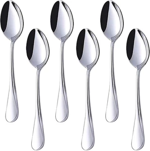 Cucchiaini Acciaio Inox, Set di Cucchiaini da Pranzo 6,7 Pollici Cucchiaini da Dessert U - Foto 1 di 12