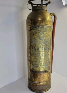 VINTAGE THE ELK HART MFG 2.5 GAL BRASS FIRE EXTINGUISHER EMPTY GLASS BOTTLE - Picture 1 of 24