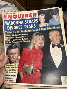 National Enquirer Magazine July 14 1987 Madonna Sean Penn Johnny Carson Bagged - Picture 1 of 1