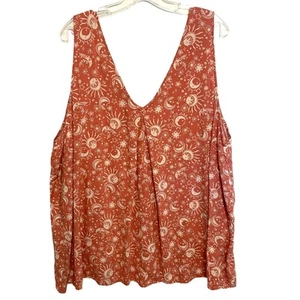 Torrid Atlas Celestial Tank Womens Size 4X Desert Sand Challis Stitch Detail Top - Picture 1 of 10