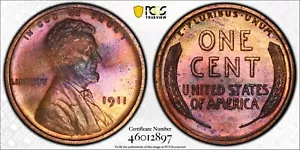 1911 Matte Proof Lincoln Wheat Cent 1C PCGS PR64 RB Red Brown Toned 5047 - Picture 1 of 6