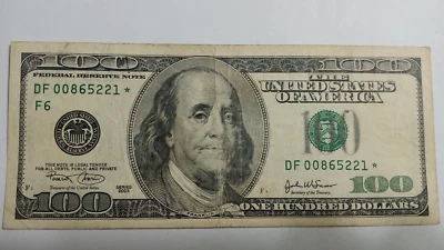 100 Dollar Series 2003 Atlanta District Star Note (Circulated) - Image 1 of 2