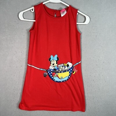 Vintage Disney Minnie Mouse Fanny Pack Dress Girls Medium Red Sleeveless - Image 1 of 4