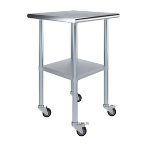 24 in. x 24 in. Stainless Steel Work Table with Casters | Work Station - Picture 1 of 9