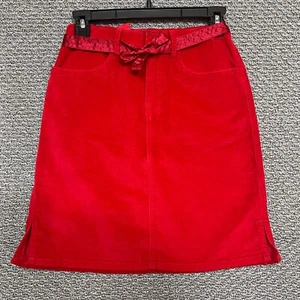Gap Kids Stretch Skirt Girls Size 12 Red Front & back pockets Belted Zip Closure - Picture 1 of 14