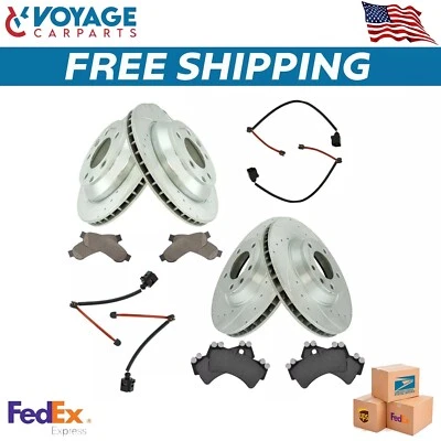 Rotor de freno perforado ranurado recubierto de zinc y pastilla de cerámica para Porsche Audi 2010-2003 Foto 1 de 4