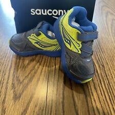 Saucony Girls Baby Ride 9 Sneaker, Grey/Lime Size 4.5M US Toddler NEW!!!