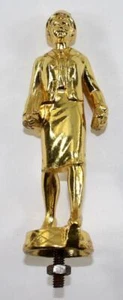 Vintage Unused Saleswoman Business Woman Brass Plated Metal Trophy Topper - Picture 1 of 5