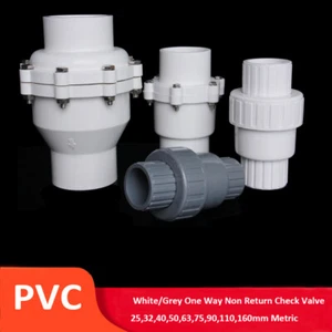 White/Grey PVC 25-160mm One Way Non Return Check Valve Solvent Weld Aquarium DIY - Picture 1 of 4