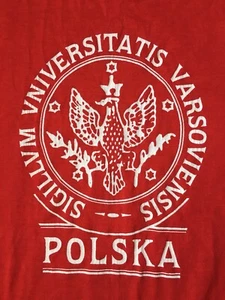 CAMISETA VINTAGE POLSKA SIGILLVM UNIVERSITATIS VARSOVIENSIS-PEQUEÑA POLONIA RETRO - Imagen 1 de 7