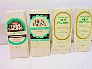 4 SAUMBESATZ, 3 STRETCH-SPITZE, 1 SCHRÄGBAND, WEISS 10 YDS, JP MÄNTEL, NYLON. - Bild 1 von 2