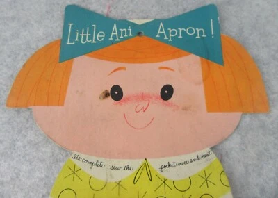 Vintage 1959 Your Little Ani Apron Sewing Craft Kit Sealed Unused Needlework Ind - Image 1 of 4