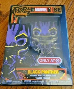 Funko POP! Marvel Blacklight SE Black Panther Target Exclusive Enamel Pin  - Picture 1 of 2