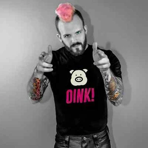 SCHWEINJUNGE OINK! HERREN T-SHIRT SCHWEINSPIEL FETISCH SCHWARZ T-SHIRT GAY KULTUR - Bild 1 von 7