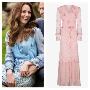 BNWT Ghost London Pink Floral Avery Dress Size L UK 14 42 ASO Royal Kate PoW DoC - Picture 1 of 23