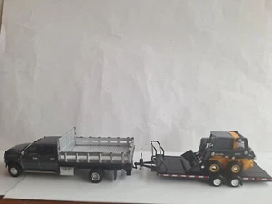 1/64 2018 Ram 3500 Laramie Stake Truck with trailer and JD 320G Skid Steer - Picture 1 of 3