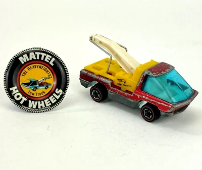 Camión de servicio Mattel Hot Wheels Redline The Heavyweights 1969 remolque rojo con botón Foto 1 de 4