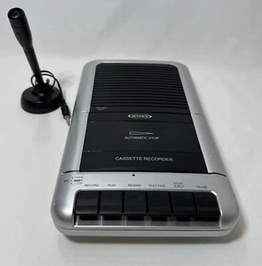 Jensen Portable Cassette Player /Recorder/ Mic Black & Silver MCR-100 Tested - Picture 1 of 14