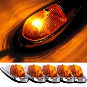 5x Amber Teardrop cab Marker Roof running light for Semi trailer Clearance - Picture 1 of 7