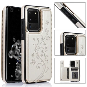 Case For Samsung Galaxy S10 S9 S8 Plus S7 Magnetic Leather Wallet Phone Cover  - Picture 1 of 21